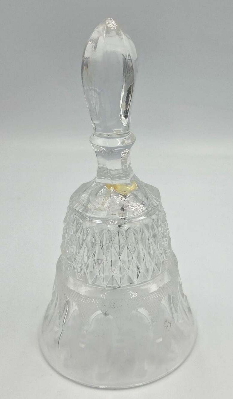 Vintage 24% Lead Crystal Clear Etched Bell West Germany 6.5in